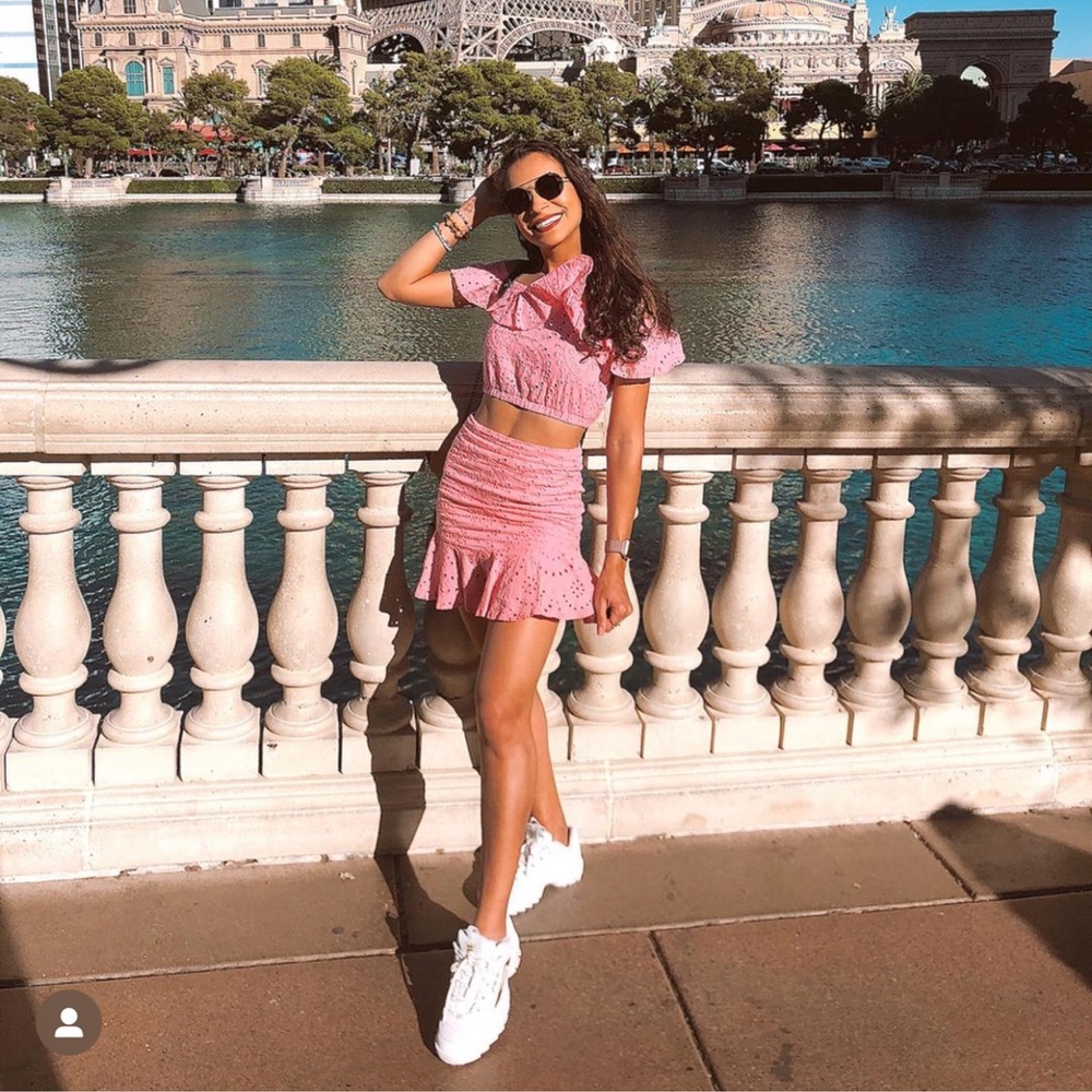 Pink mini skirt